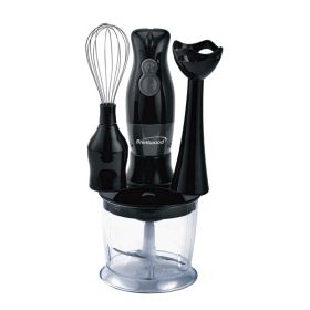 2-Speed Hand Blender and Food Processor with Balloon Whisk - Black