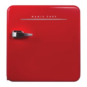 1.6 CU FT Retro Fridge with Manual Defrost - RED by Magic Chef