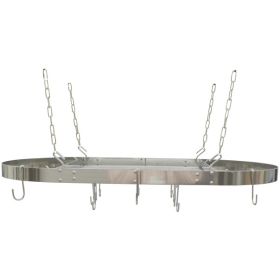 Oval Hanging Pot Rack - Stainless Steel