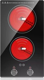 Electric Cooktop,110V 2100W Electric Stove Top with Knob Control,9 Power Levels, Kids Lock & Timer,LED touch control