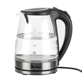 ZOKOP HD-1857-A 110V 1200W 1.8L Electric Glass Kettle US Plug