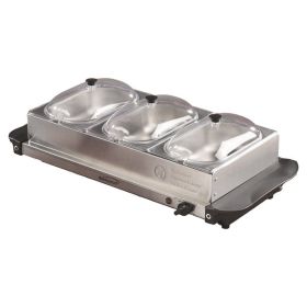 180-Watt 4.5-Qt. 3-Pan Buffet Server and Warming Tray - Silver