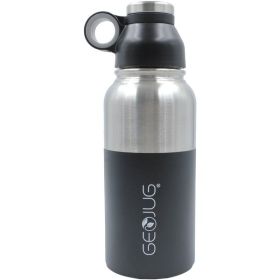 Stainless Steel Vacuum-Insulated Water Bottle 0.9 L - Black/Silver