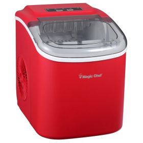 Portable Countertop Ice Maker, 27 Lbs. per Day - Red