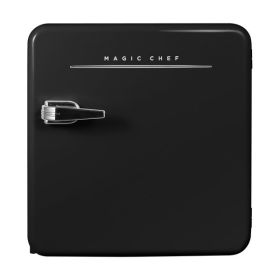 1.6 CU FT Retro Fridge with Manual Defrost - Black