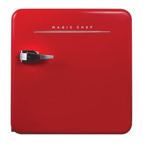 1.6 CU FT Retro Fridge with Manual Defrost - RED by Magic Chef