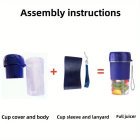 Portable Electric Fruit Juicer Rechargeable Mini Juicer Small Fruit Household Automatic Portable Travel Juicer Easy To Clean Rechargeable Small F (model: N9, Color: Blue)