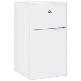 Double Door Mini Fridge with Freezer, 3.2 Cu.Ft Compact Refrigerator with Adjustable Shelf, Adjustable Thermostat and Reversible Door for Bedroom (Color: as Pic)