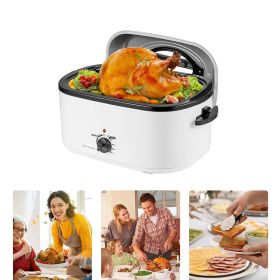 Turkey Roaster with Visible and Self-Basting Lid for Household (Capacity: 22 Quart, Color: White)