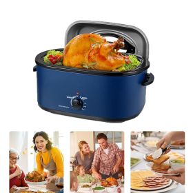 Turkey Roaster with Visible and Self-Basting Lid for Household (Capacity: 22 Quart, Color: Navy Blue)