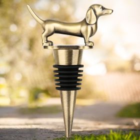 A Dachshund-shaped Red Wine Stopper, A Household Wine Champagne Stopper, An Interesting Dachshund Dog Wine Stopper, Suitable For Men And Women's (Option: Bronze HJS1805)